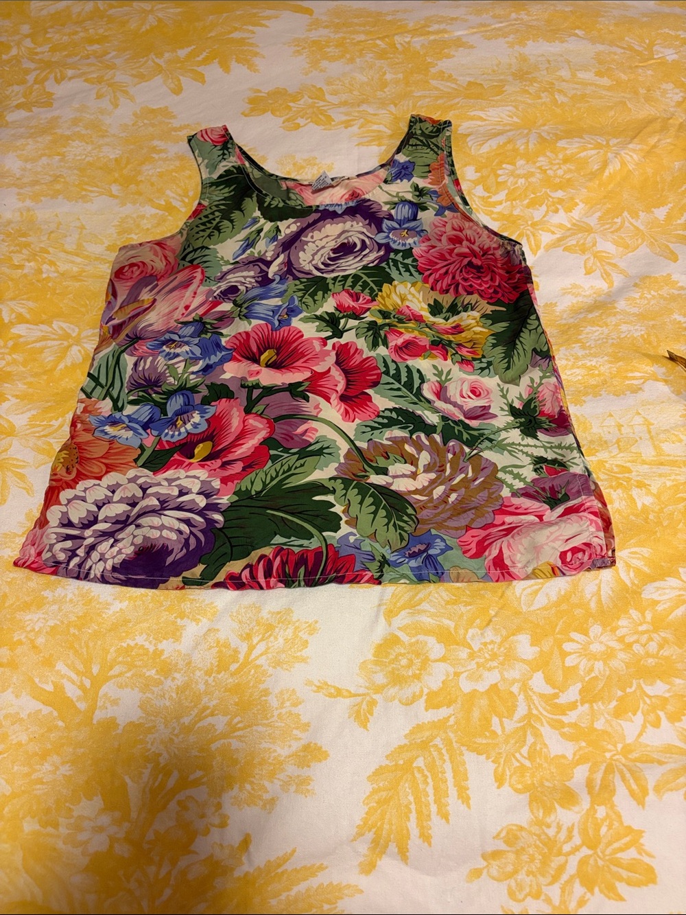 Vintage Pure Pinkerton 100% Silk Floral Cottagecore Tank Top
